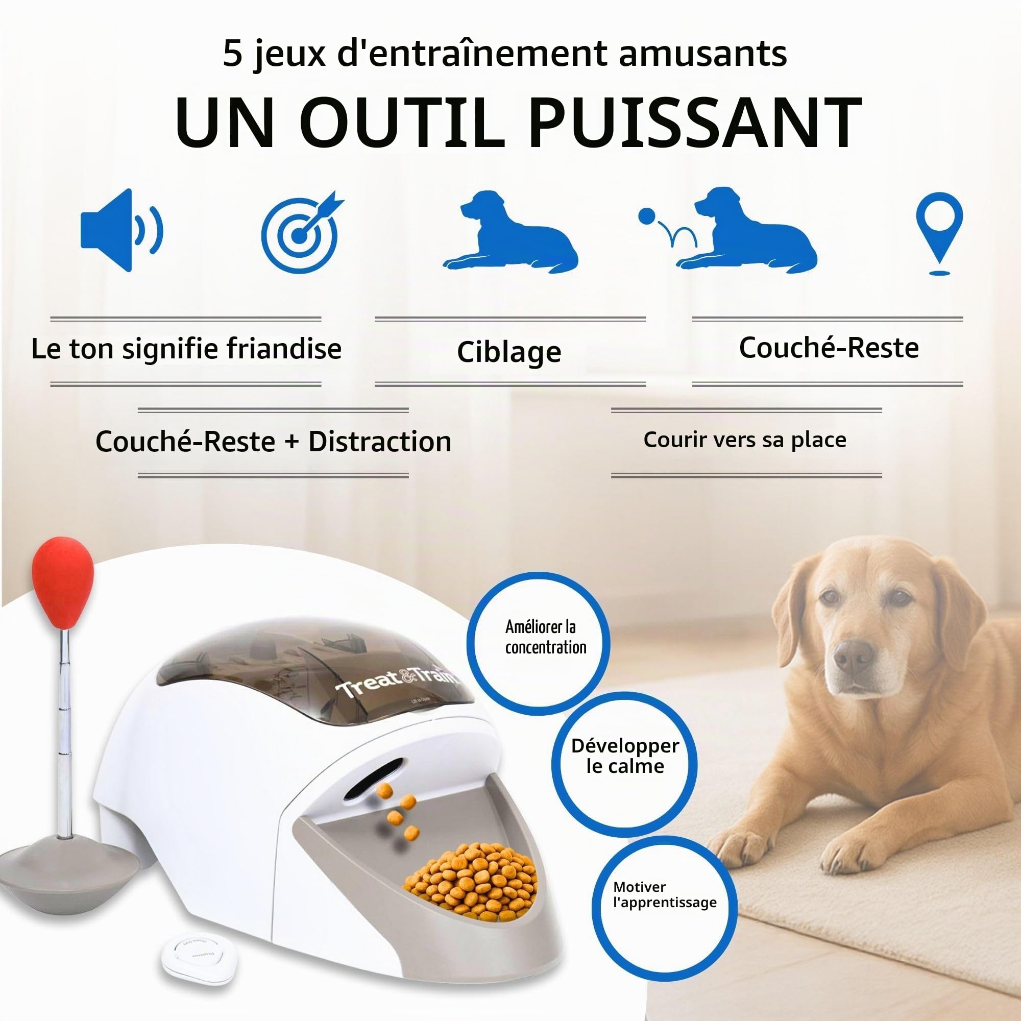 Treat&Train Remote control dog training system with treat emission