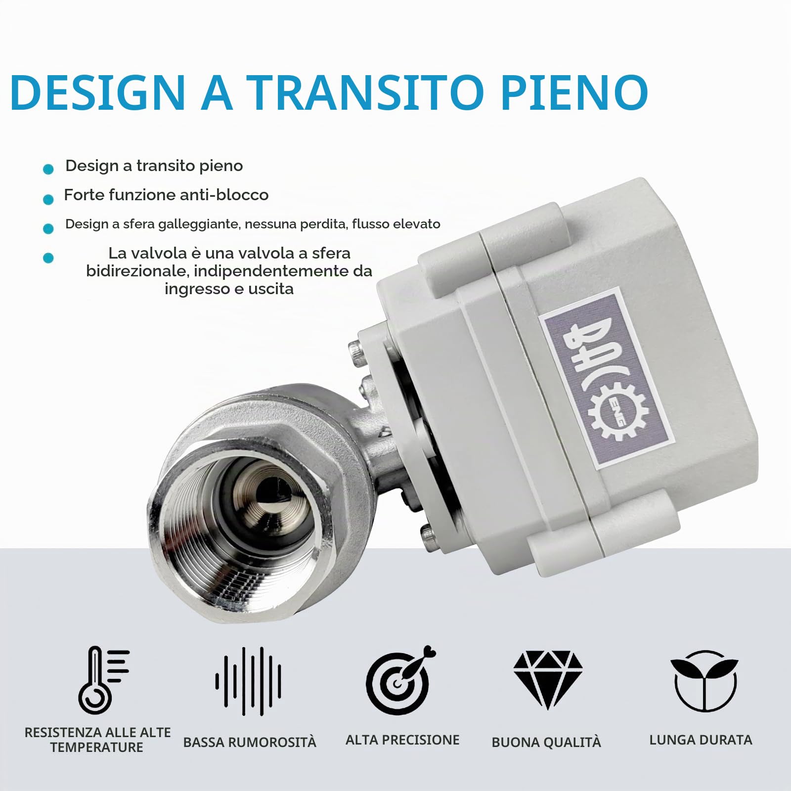 BACOENG Valvola Motorizzata AC110-230V 2 Vie 1" DN25 Acciaio Inox Elettrica Valvola a Sfera Motorizzata Elettrovalvola NC