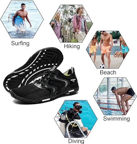 Miniatura 6 de YALOX - Zapatos de agua de secado rápido para hombre y mujer, para exteriores, proporcionan una sensación de ir descalzo, para usarlos en la playa,