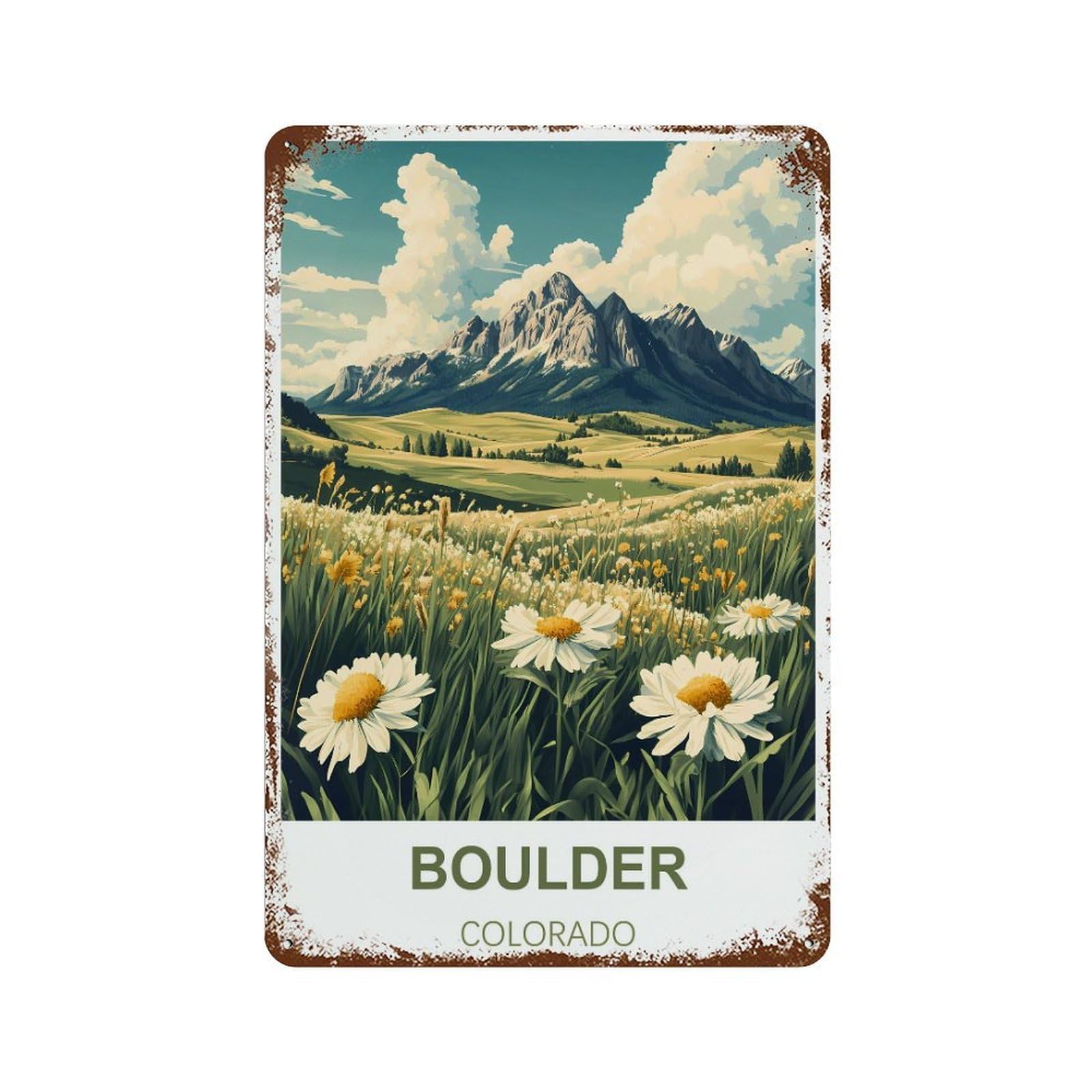 Colorado Retro Design Tin Painting Vintage Tin Sign 08x12inch(20x30cm) Wall Art for Home Office Bedroom Living Room Cafes Wall Decor