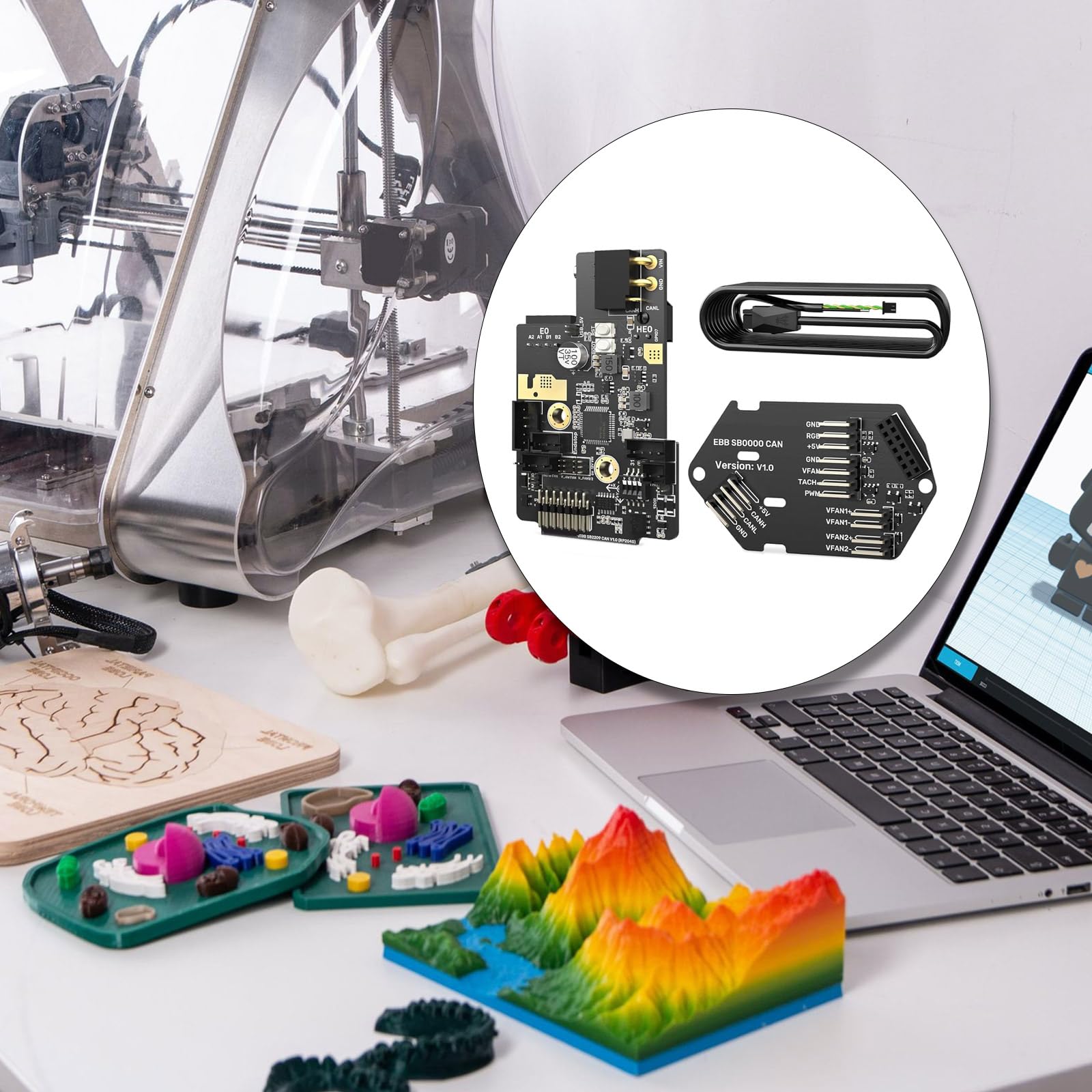 EBB SB2209 CAN(RP2040) Board Hotend Klipper Canbus Extruder HeadTool Max31865 Adapterplatine für Voron StealthBurner EBB SB2209 CAN (RP2040) für Voron StealthBurner 3D-Druckerteile Hotend Klipper