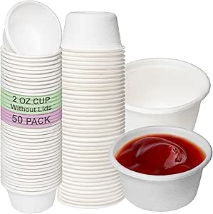 Amazon.com: EcoQuality 2 Oz Compostable Portion Cups - Sugarcane ...