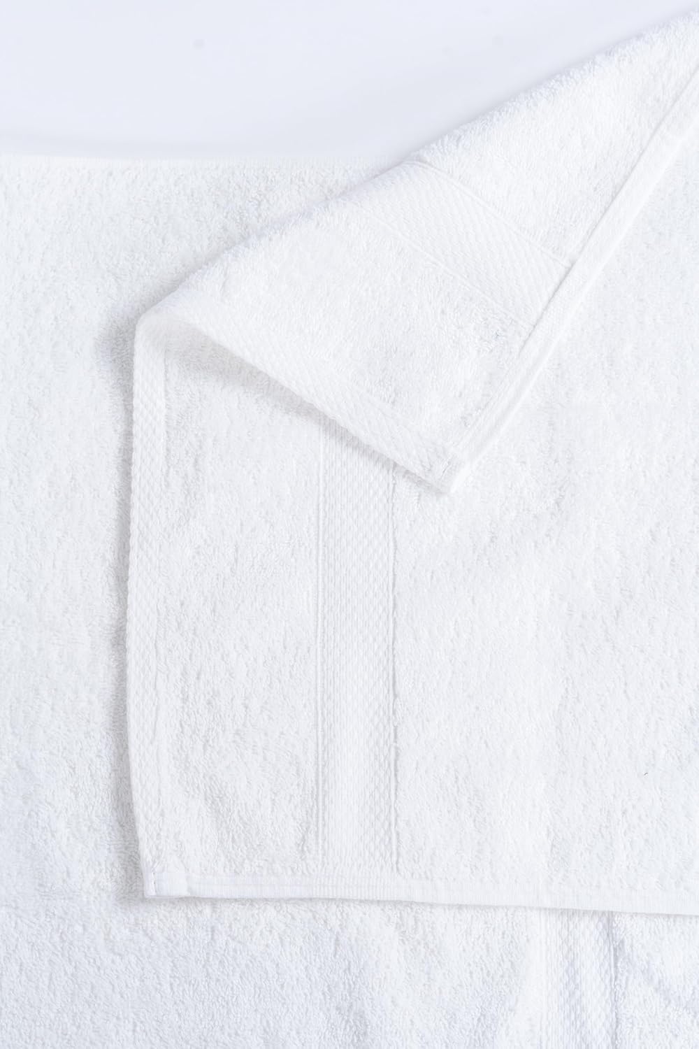 Hand Towels For Bathroom – 100% Ringspun Cotton 550 GSM, Super Absorbent Ultra Soft Luxury Hotel Spa Towels, Quick Dry Fade Resistant, Machine Washable Skin Friendly (White, Pack of 12)