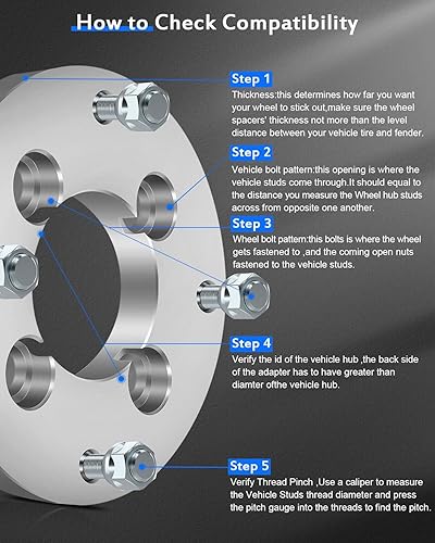 Miniatura 2 de ECCPP 4 adaptadores espaciadores de rueda de 4 lengüetas de 1 pulgada 4 x 110 a 4 x 156 12 x 1.25 2.913in compatibles con adaptadores de rueda