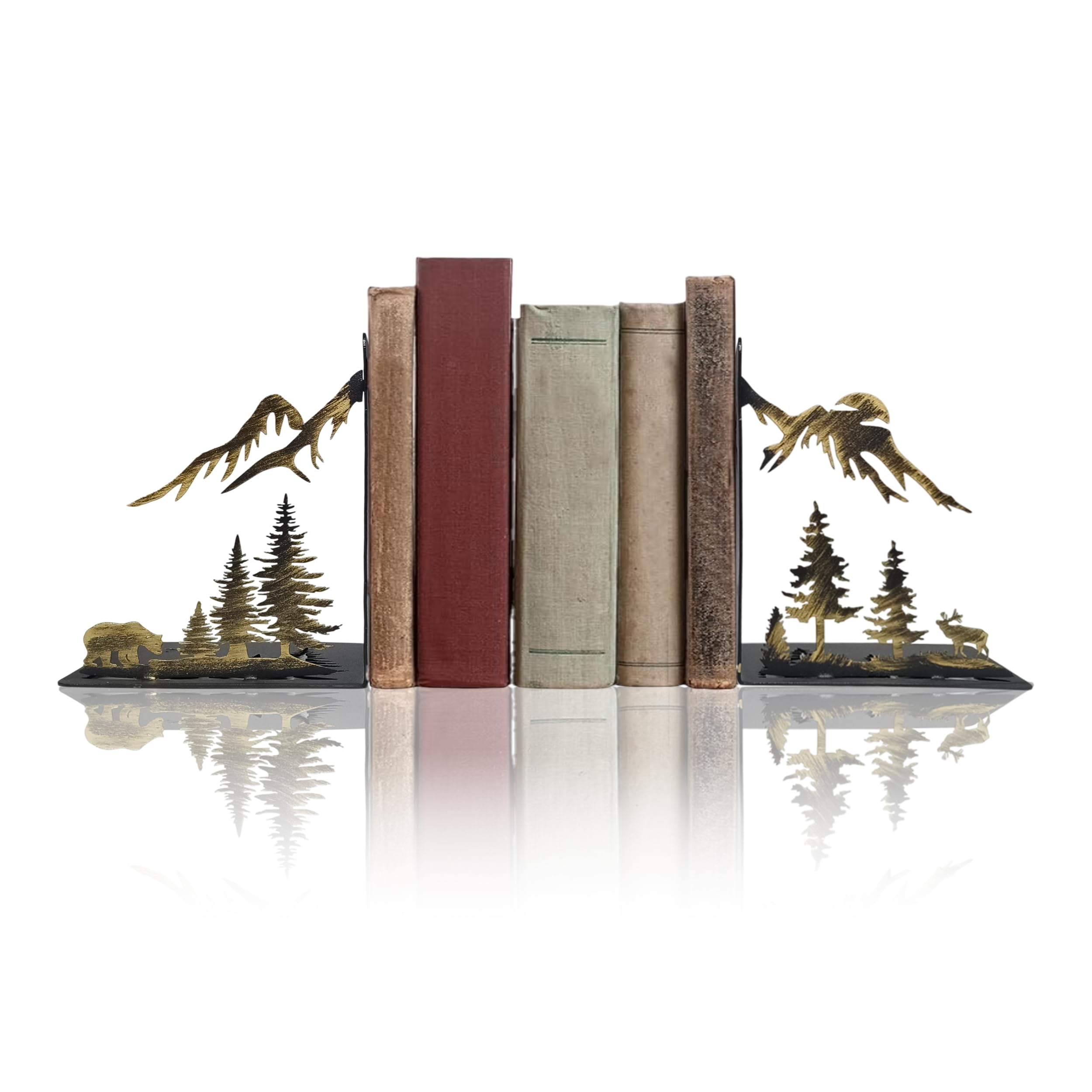 Photo 1 of [DAMAGED] Zckjnoi Hand-Painted Gold Mountain Bookends