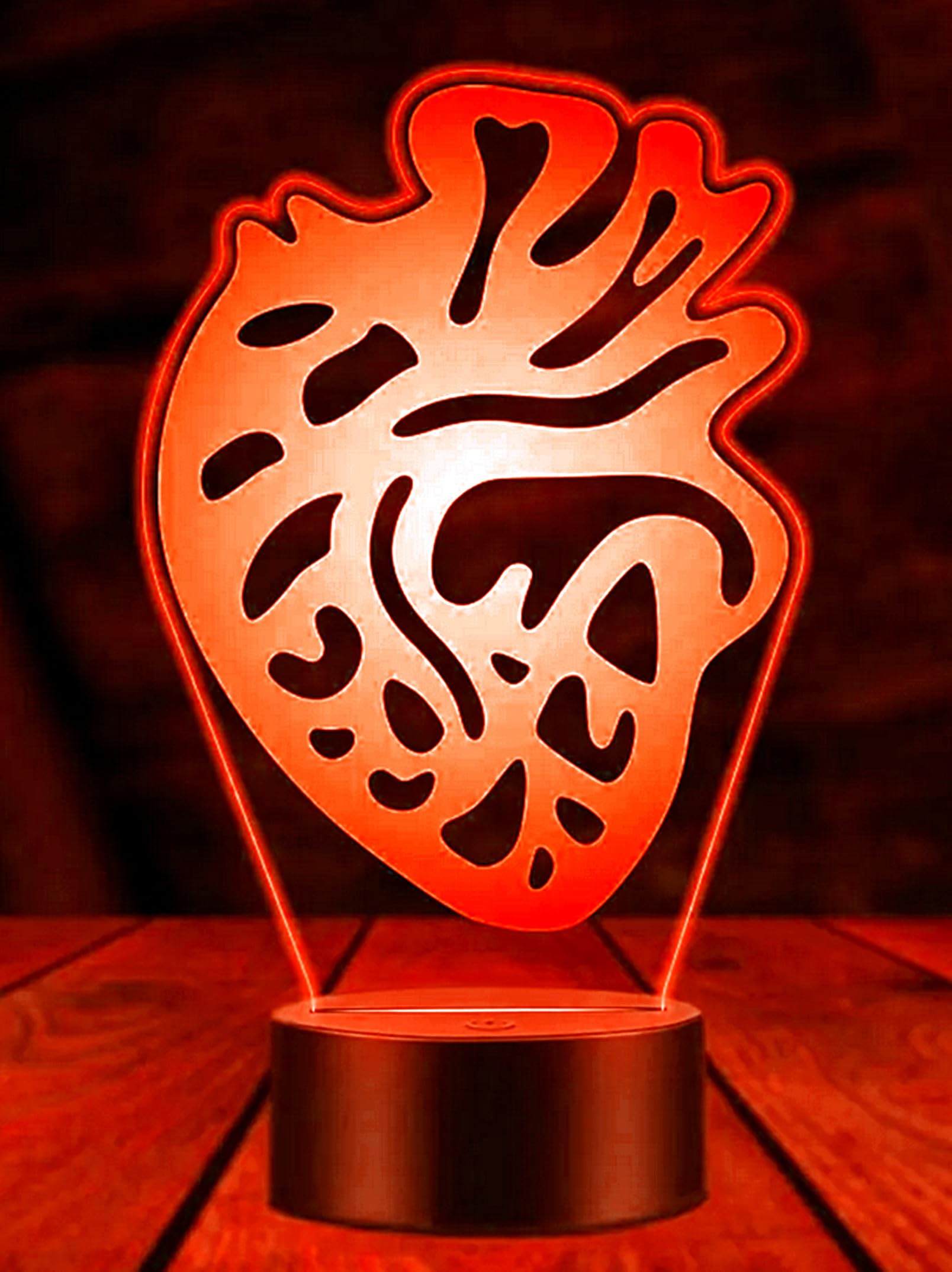 Lampa nastrojowa 3D w kształcie serca, 7 kolorów, przełącznik dotykowy, LED, USB, do domu, na imprezę i urodziny.