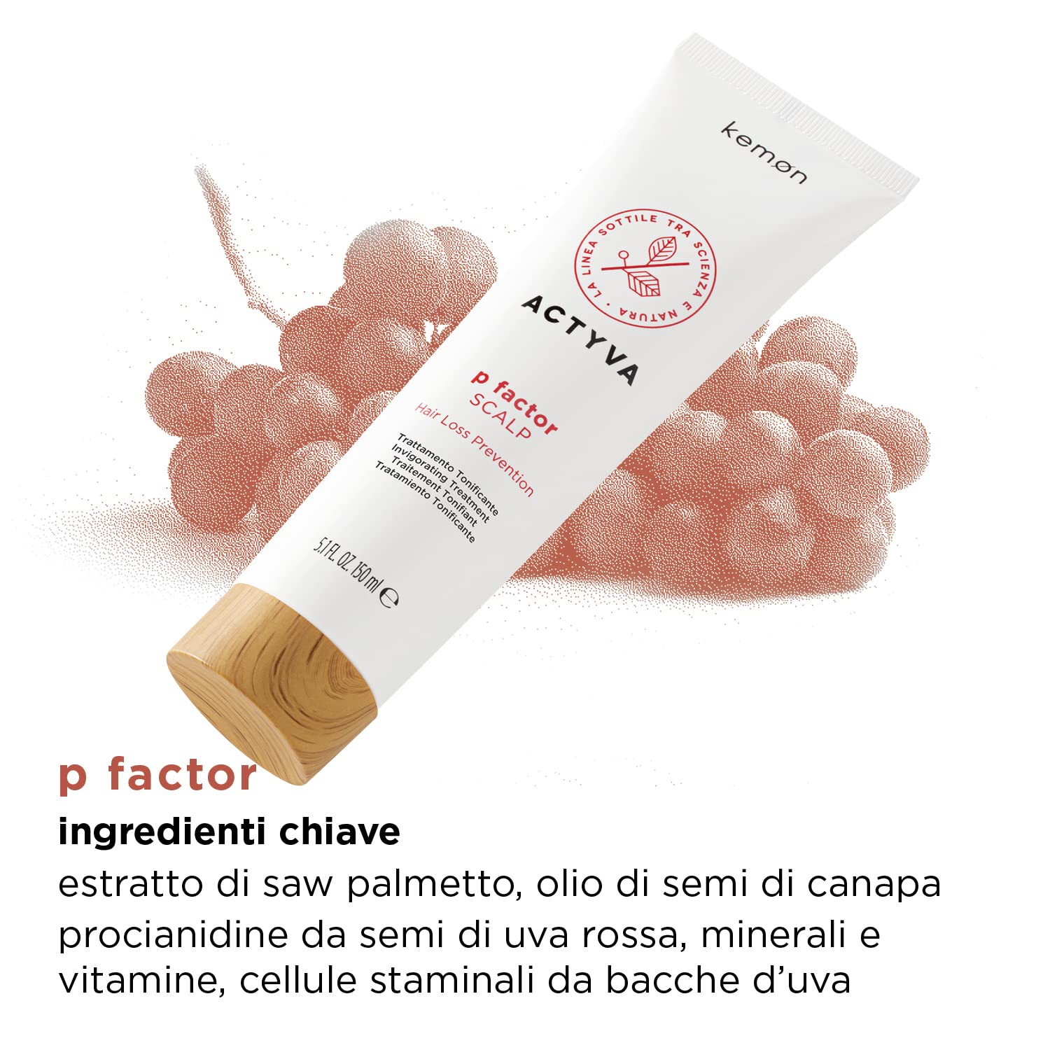 Kemon Actyva P Factor Scalp regenerująca pielęgnacja włosów z olejkiem migdałowym i aloesowym 150 ml