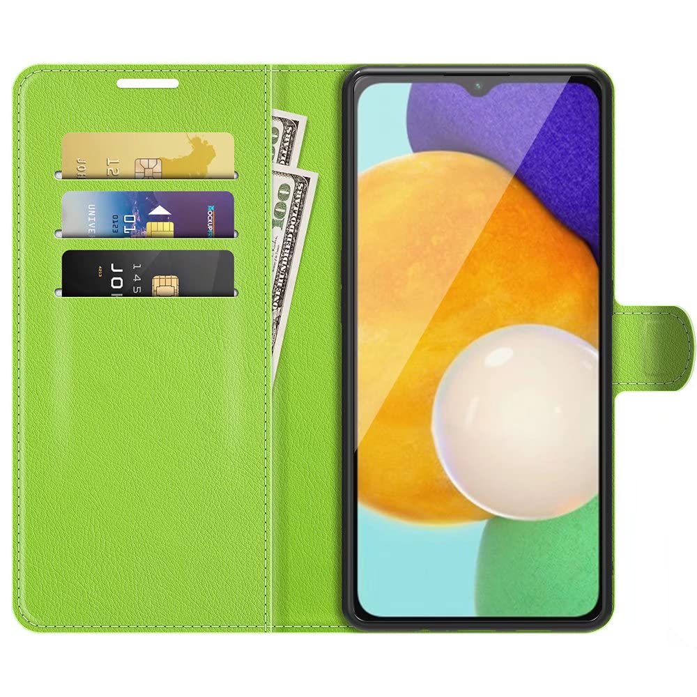 Cover Portafoglio In Pelle PU Per Xiaomi Poco F4 – Custodia Flip Con Slot Carte E Supporto, Verde - 2