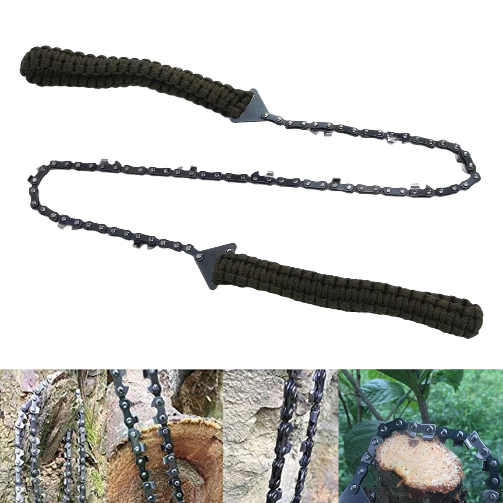 24in Pocket Chain Saw, Hand Rope Chain Saw, Outdoor Camping Hand Rope Chain Saw, Portable Wood Cutting Pocket Chainsaw for Tree Limb, Outdoor Camping, Tree Pruning, Hand Rope Chain Saw, 24in Pocke