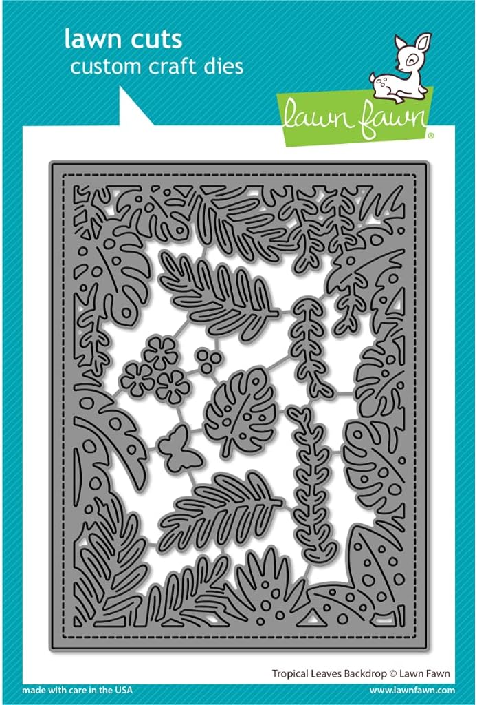 LAWN FAWN Lawn Cuts Custom Craft Die-Tropical Leaves Backdrop, White