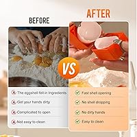 Vista 3 de Abridor de cáscara de huevo, abridor de huevos de mano multifuncional actualizado para huevos duros, cortador de cáscara de huevo de acero A-2
