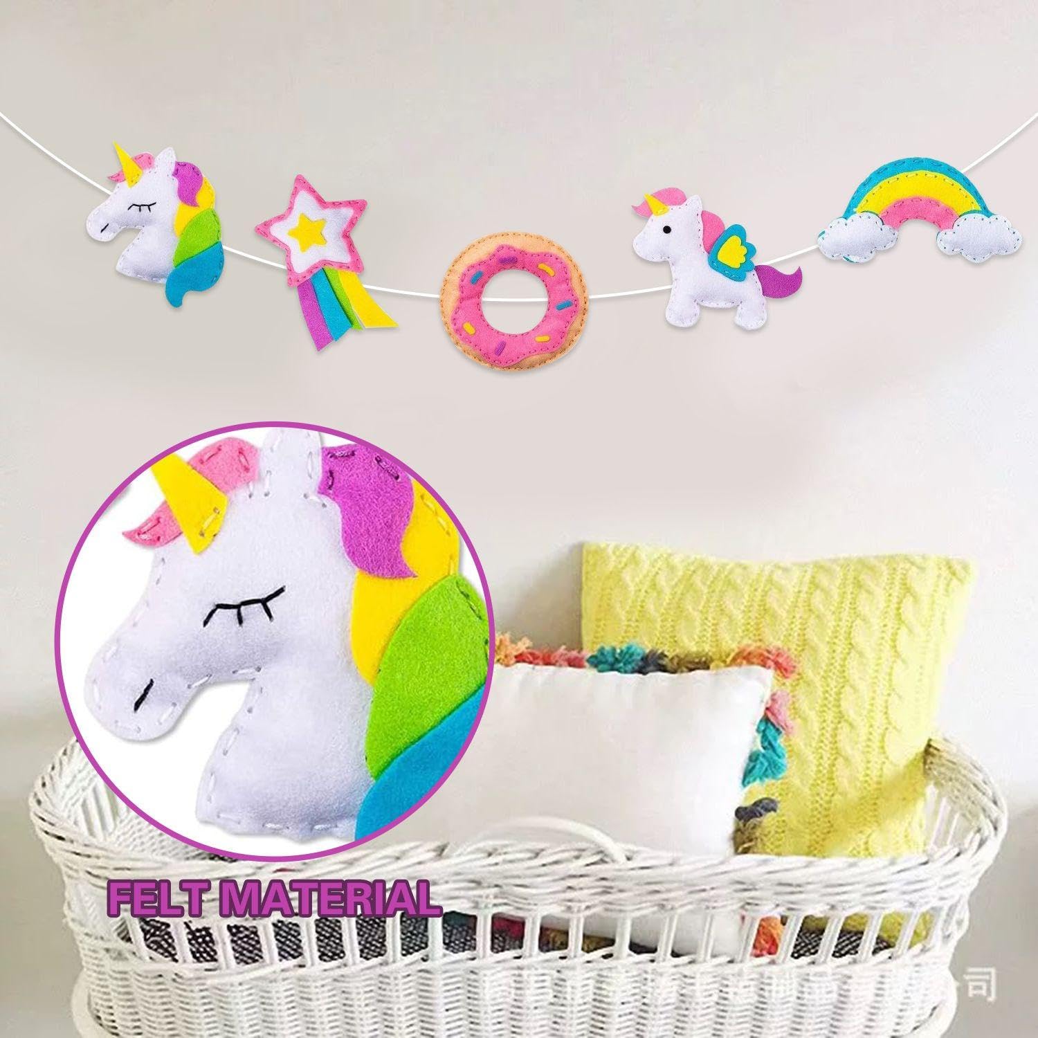 WUFGWBD 1 Rainbow Horse Sewing Set, 2 Pieces Rainbow Horse Keychains, Diy Craft Sewing Accessories - Image 3