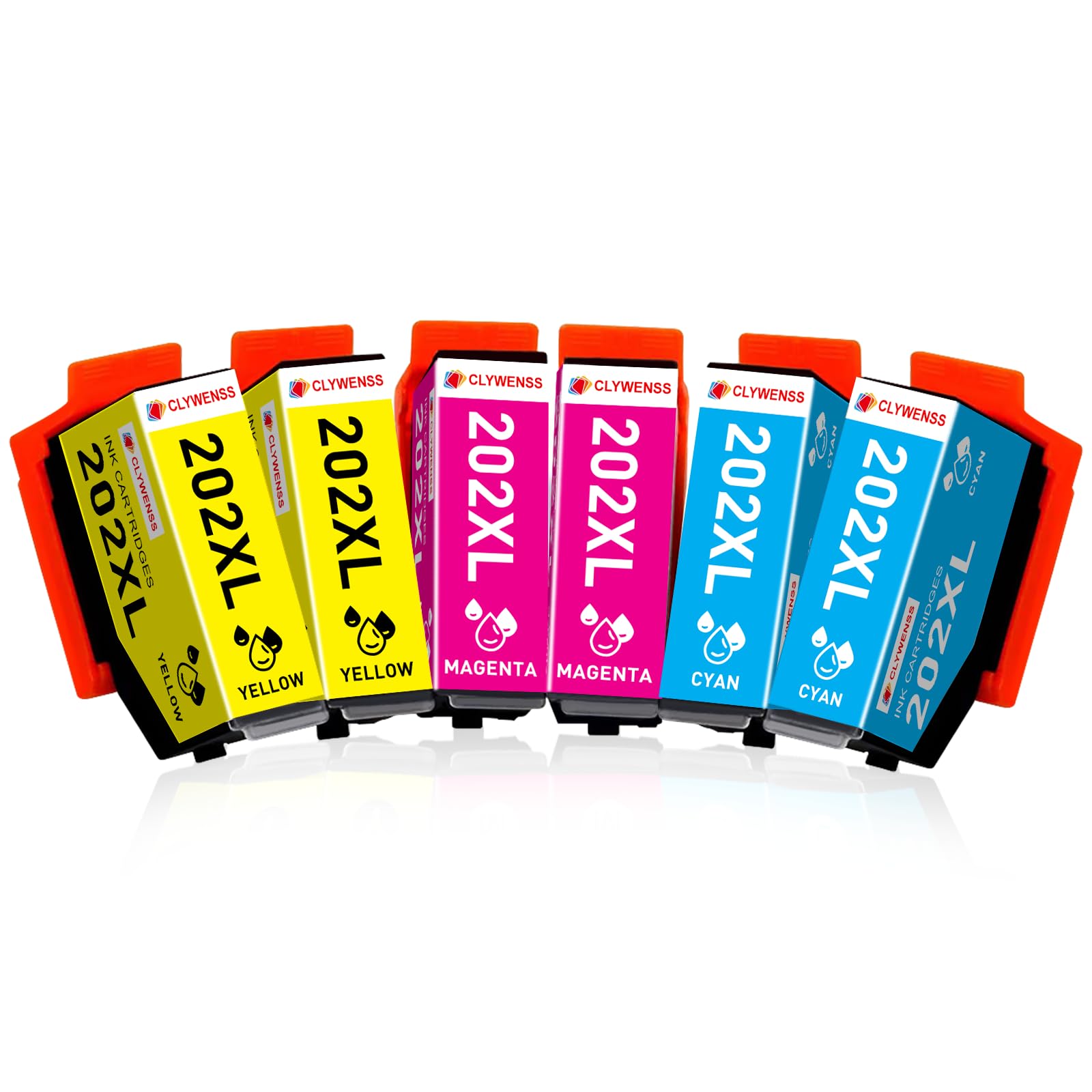 Clywenss 202XL Ink Cartridges Replacement for Epson 202 202XL Colour Ink Cartridges for Epson Expression Premium XP-6100 XP-6105 XP-6000 XP-6005 XP6100 XP6105 XP6000 XP6005 (Cyan Magenta Yellow)