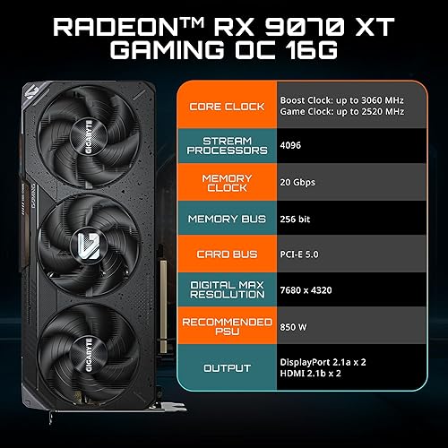 Vista 21 de GIGABYTE Tarjeta gráfica Radeon RX 7700 XT Gaming OC 12G, 3 ventiladores WINDFORCE de 12 GB 192 bits GDDR6, tarjeta de video GV-R77XTGAMING OC-12GD