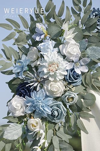 Miniatura 6 de Kit de flores artificiales para arco de boda (paquete de 2) para decoración de arco de boda, despedida de soltera, ceremonia y recepción (borgoña)