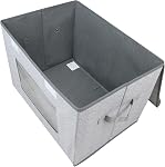 Bacs de rangement Univivi 4 PCS avec couvercles, boîtes de rangement pliables avec fenêtre transparente, bac de rangement en tissu avec couvercle pour rangement dans le placard (17 po - 4 paquets)