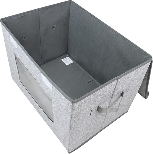 Miniatura 2 de Univivi Contenedores de almacenamiento plegables de tela más grandes, cajas de almacenamiento plegables con tapas, cesta organizadora de cubos de