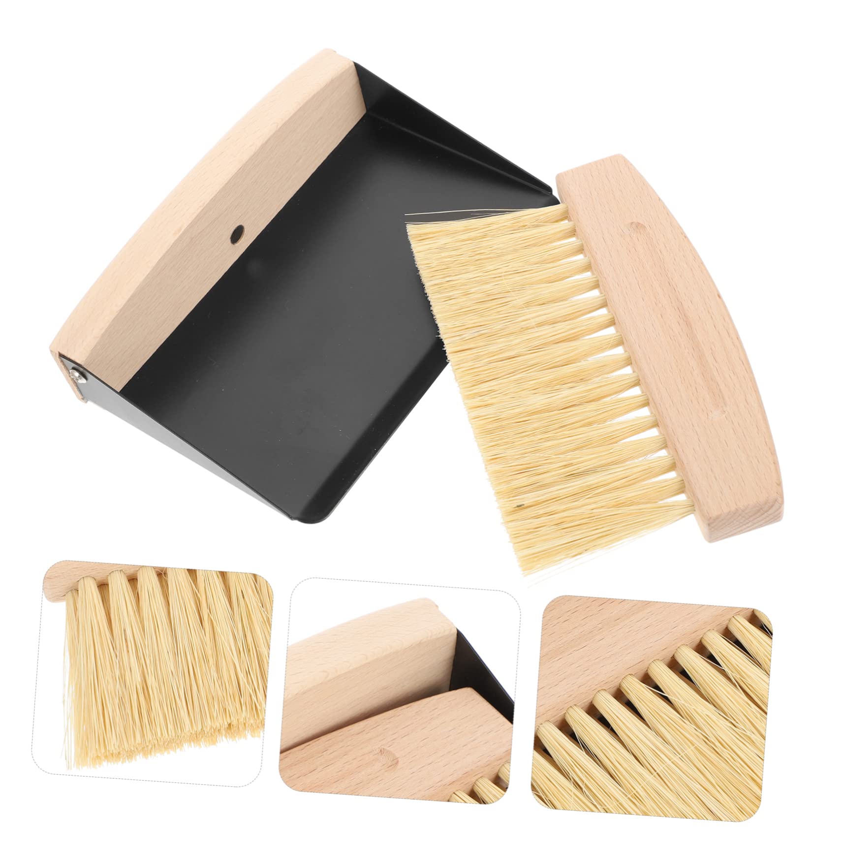 MOLUCKFU 1 Set Small Broom Dustpan Micro Brushes Small Cleaning Brush Cleaning for Household Use Desktop Cleaning Supplies Small Table Broom Detailing Cleaning Tool Car Air Black Sisal