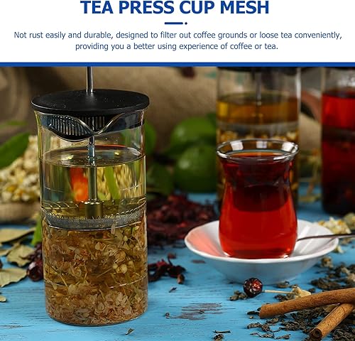 Miniatura 5 de Hemobllo Filtro de filtro de café - Filtros de repuesto de acero inoxidable, mallas de filtro de café para partículas de té y granos de café (2