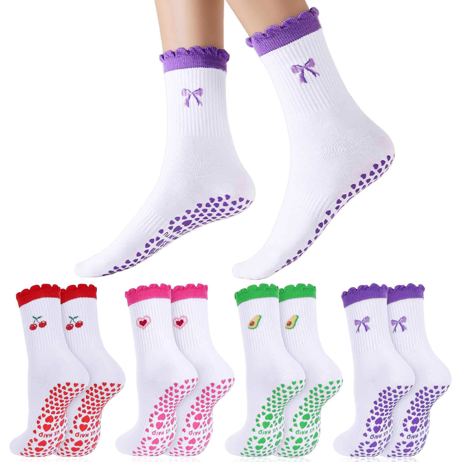 EULAPGOE - Calcetines Antideslizantes Para Pilates Y Yoga, Perfectos