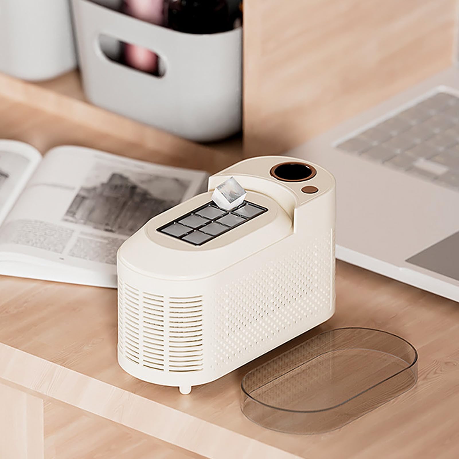 Máquina de Fabricante de Hielo de Encimera, 120 W Máquina de Hielo Automática, 8 Cubos Listos en 15 Minutos, Fabricante de Hielo Portátil para la Oficina de Cocina en casa. (Enchufe de la
