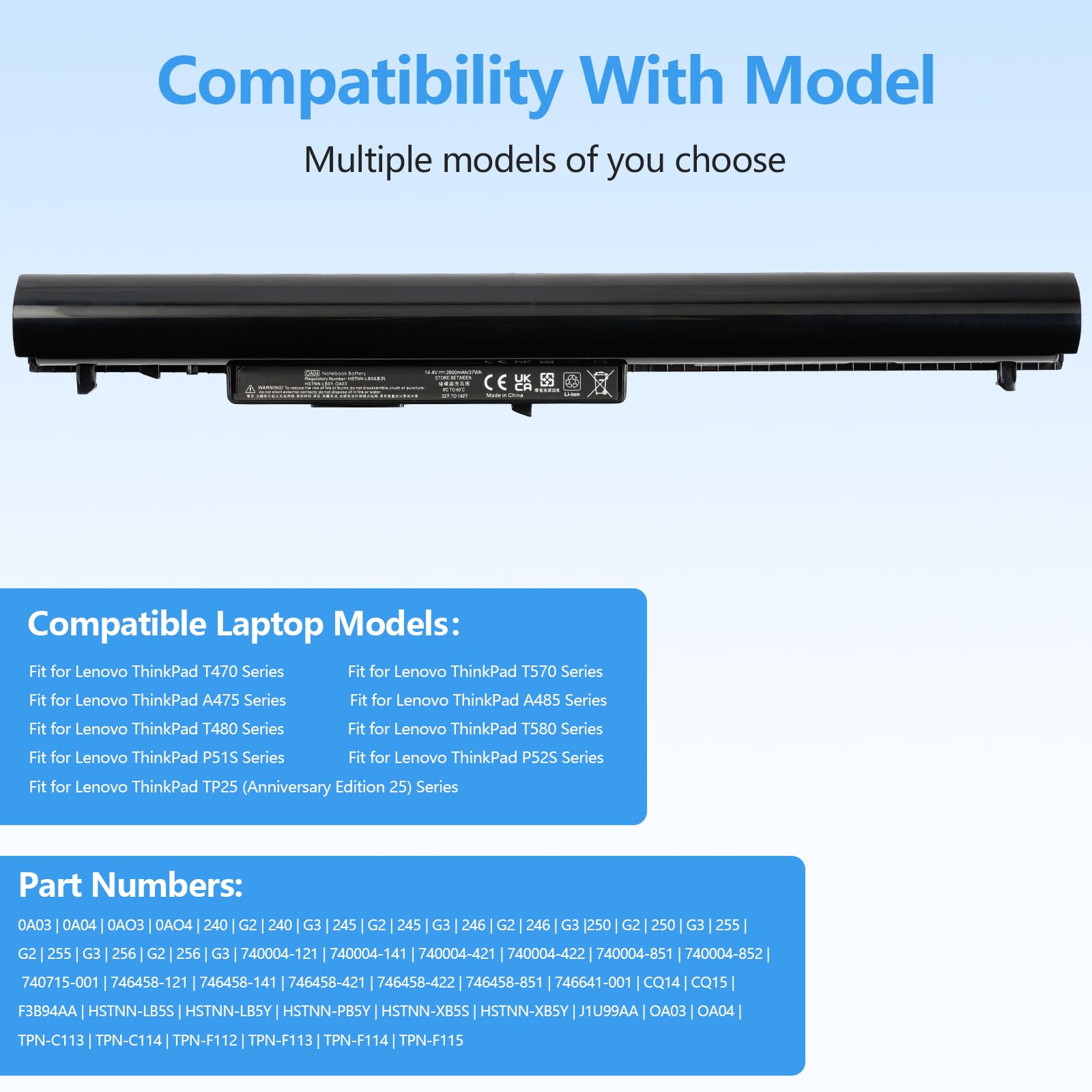 2600mAh Batteria per HP OA04 OA03 746641-001 740715-001 746458-421 751906-541 HSTNN-LB5Y HSTNN-LB5S 250 G3 OA04041 J1U99AA TPN-F113