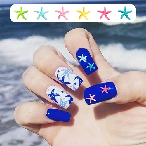 Miniatura 7 de 60 dijes de uñas de estrella de mar, aleación de verano, 3D, para decoración de uñas temática de playa, arte de uñas y fabricación de joyas