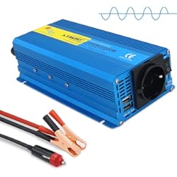 Convertidor Ca A Cc Yinleader Inversor De Corriente Onda Sinusoidal Pura 1000W Transformador De 12v A 230v, 1 Toma EU Enchufe 2 USB, para Coche Caravana Barco cámping de Viaje /2000W Potencia de sobretensión