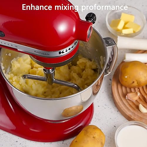 Miniatura 7 de Cuchilla batidora para mezclador Kitchenaid con cabezal inclinable de 4.5 a 5.0 cuartos de galón, acero inoxidable apto para lavavajillas, accesorio