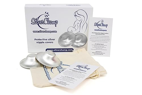 Miniatura 6 de Escudo de pecho plateado para madres lactantes, protección de pezones durante la lactancia, copas de lactancia plateadas, regalo para madre, pezones