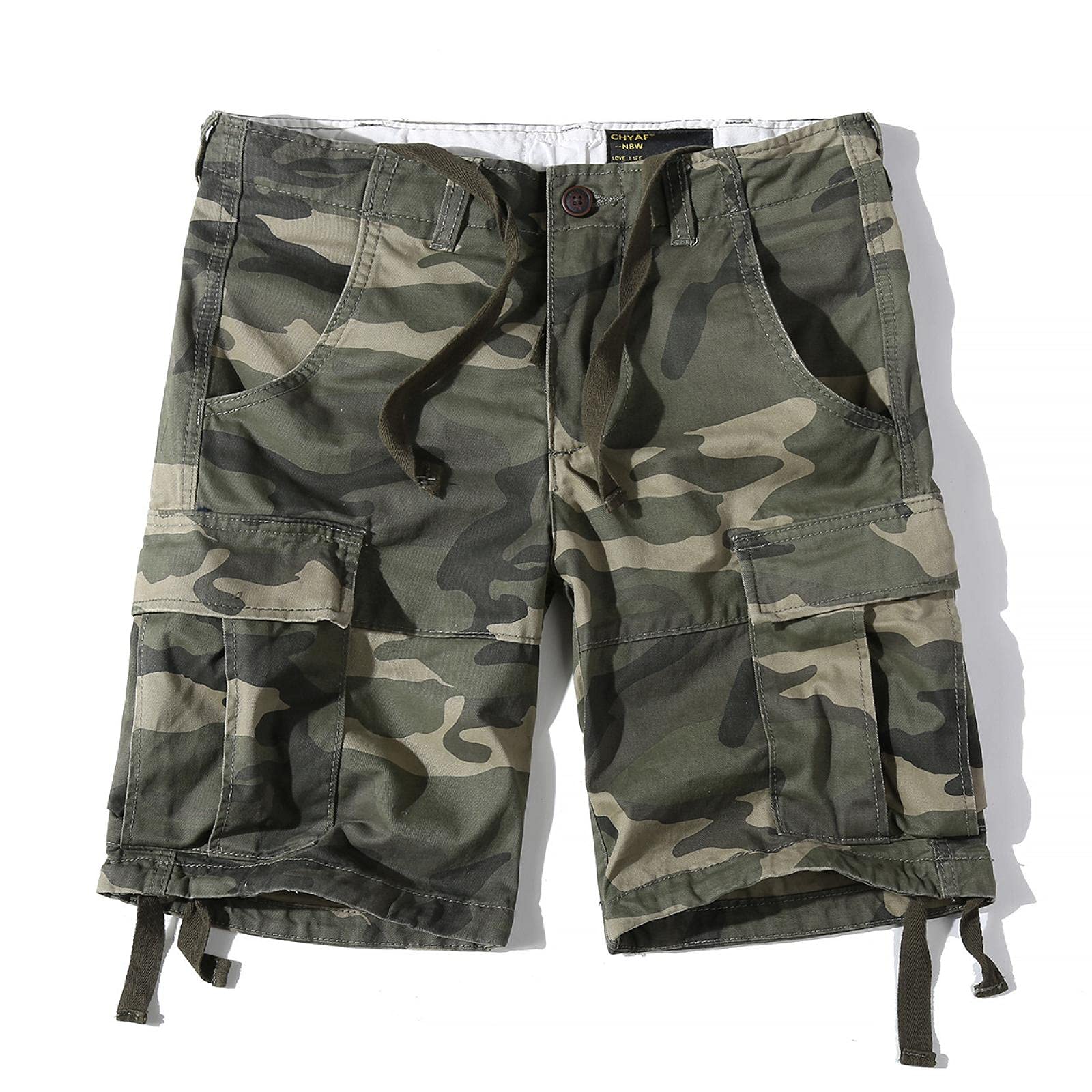 Pantalones Cortos Pantalones Cortos De Camuflaje De Verano para Hombre Pantalones Rectos De Carga Sueltos De Algodón