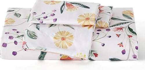 Vista 141 de Bedsure - Funda de edredón tamaño Queen, reversible con cierre de cremallera, juego de ropa de cama blanco, 3 piezas con 8 lazos en las esquinas y 2