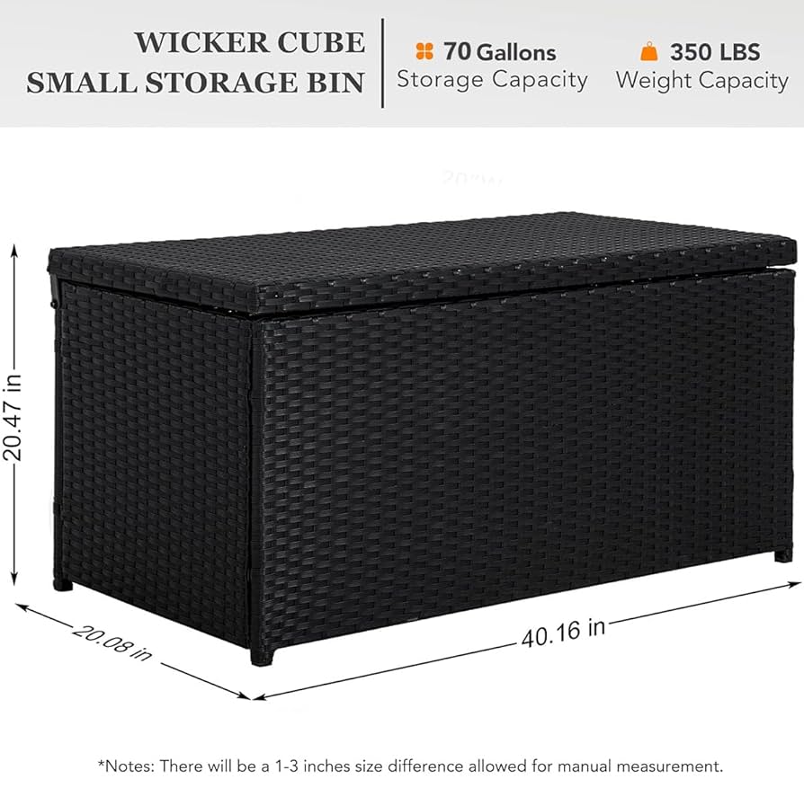 Amazon.com: Outdoor 70 Gallon Wicker Storage Box with