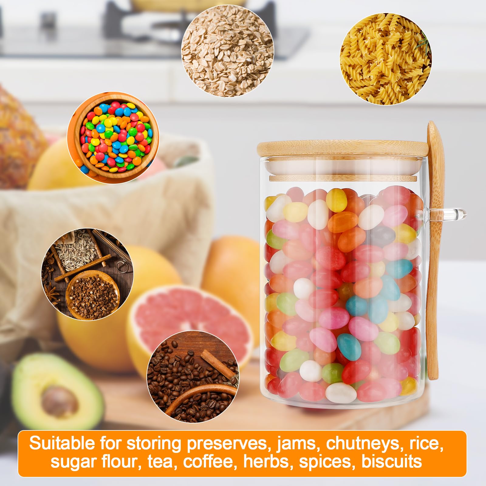 Petits Bocaux En Verre Borosilicate Avec Couvercles, 300 Ml, Lot De 2, Bocaux En Verre Pour Petit-déjeuner, Passe Au Micro-ondes, Bocaux Mason à Large Ouverture Pour L'avoine, Le Yaourt (vert