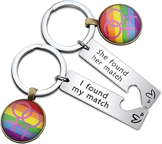 Lesbian Keychain Set Lesbian She Found Her Match I Found My Match Keychain Set Lesbian Wedding Gift