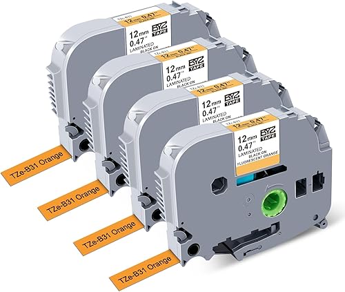 Vista 46 de BOYEEZON Paquete de 5 cintas de color laminadas de 0.019 in, compatibles con Brother P Touch TZe-131, 132, 133, 232, 233, 0.47