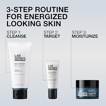 Lab Series Men's Daily Rescue Energizing Eye Treatment - Under Eye Cream Moisturizer with Ginseng & Caffeine - Energizes and Hydrates - Skin Care for Men, 0.5 Fl Oz
