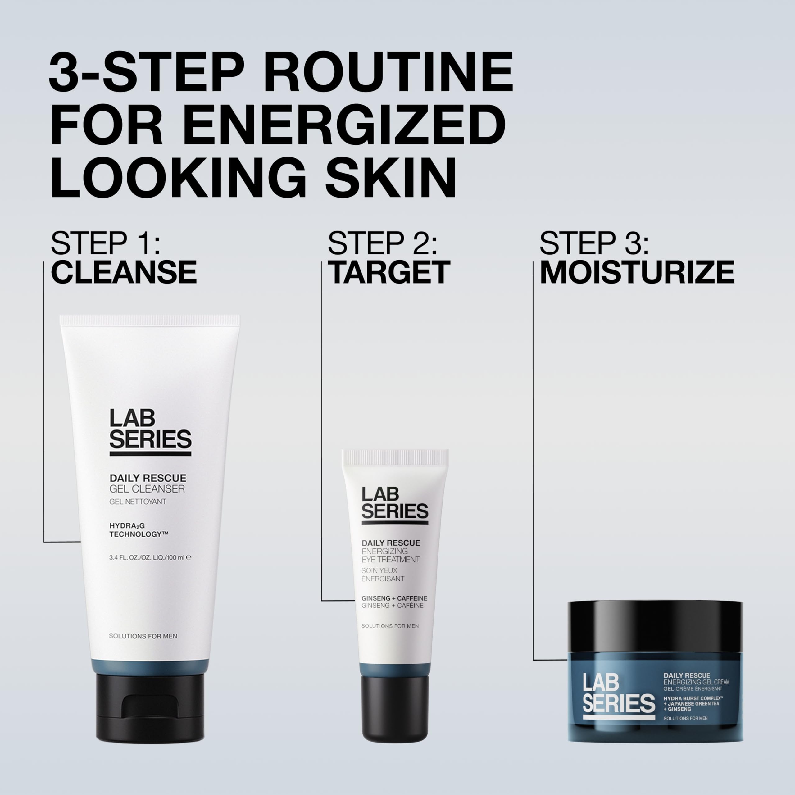 Lab Series Men's Daily Rescue Energizing Gel Cream Face Moisturizer, 1.7 fl Oz