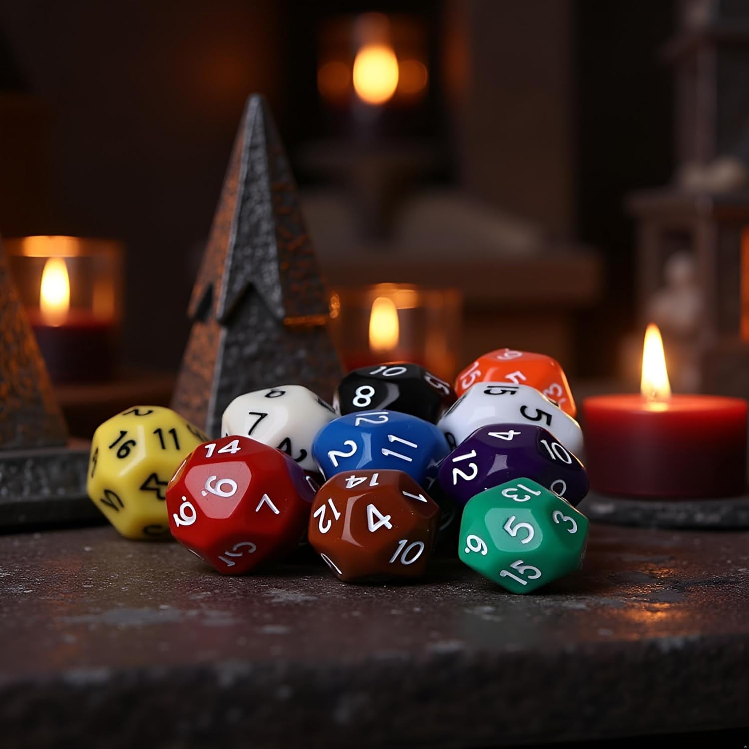 10 Pcs Polyhedral Dice for Dungeons and Dragons 16 Sided Dice Set Polyhedral Dice with Other Table Games with Random Multi Colored Assortment Playing