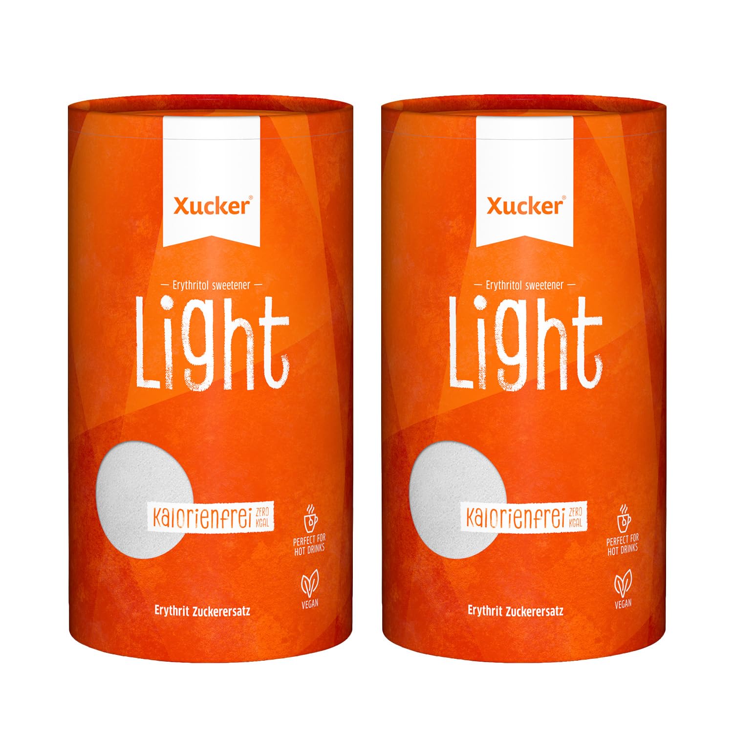 Xucker Light Erythrit 1kg Dose Doppelpack - kalorienfreier Kristallzucker Ersatz als Vegane & zahnfreundliche Zucker Alternative I zuckerfrei 0 kcal 100% sweet I 2x1kg