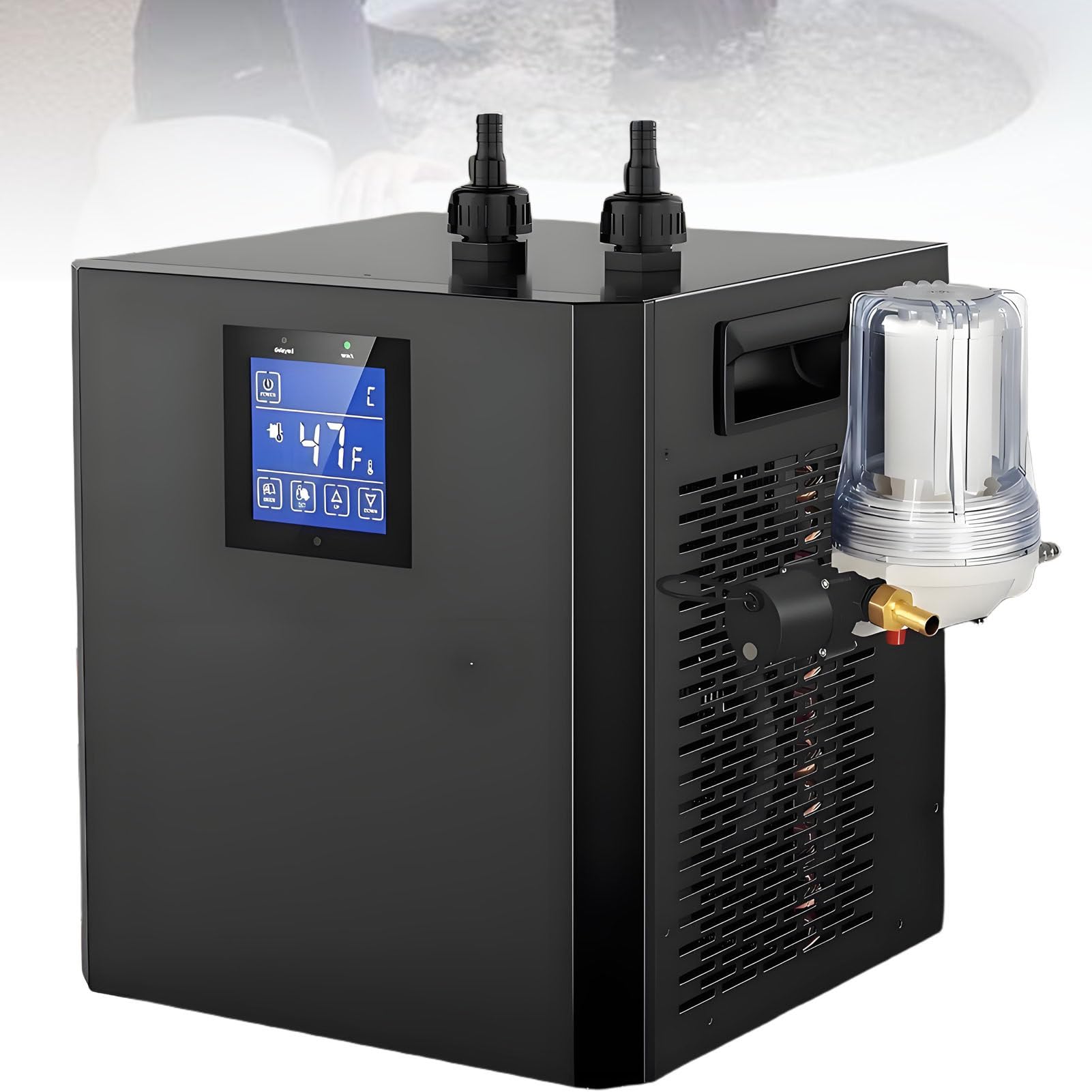 Refroidisseur d'eau à Bain de Glace pour Baignoires Froides, Refroidisseur d'eau à Bain de Glace avec Pompe à Eau à Filtre Externe pour Récupération d'eau Froide DoubleWaterPump