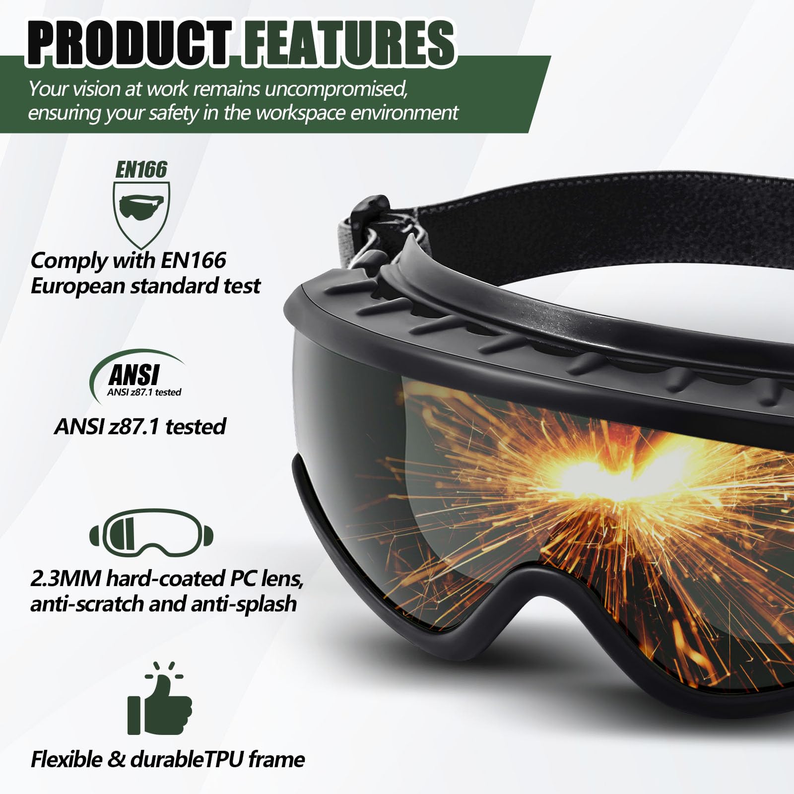 Relaxweex Gafas de soldadura, gafas de seguridad para soldar, con pantalla 5 infrarrojos, antorcha de corte, gafas de soldadura para hombres, protección ocular