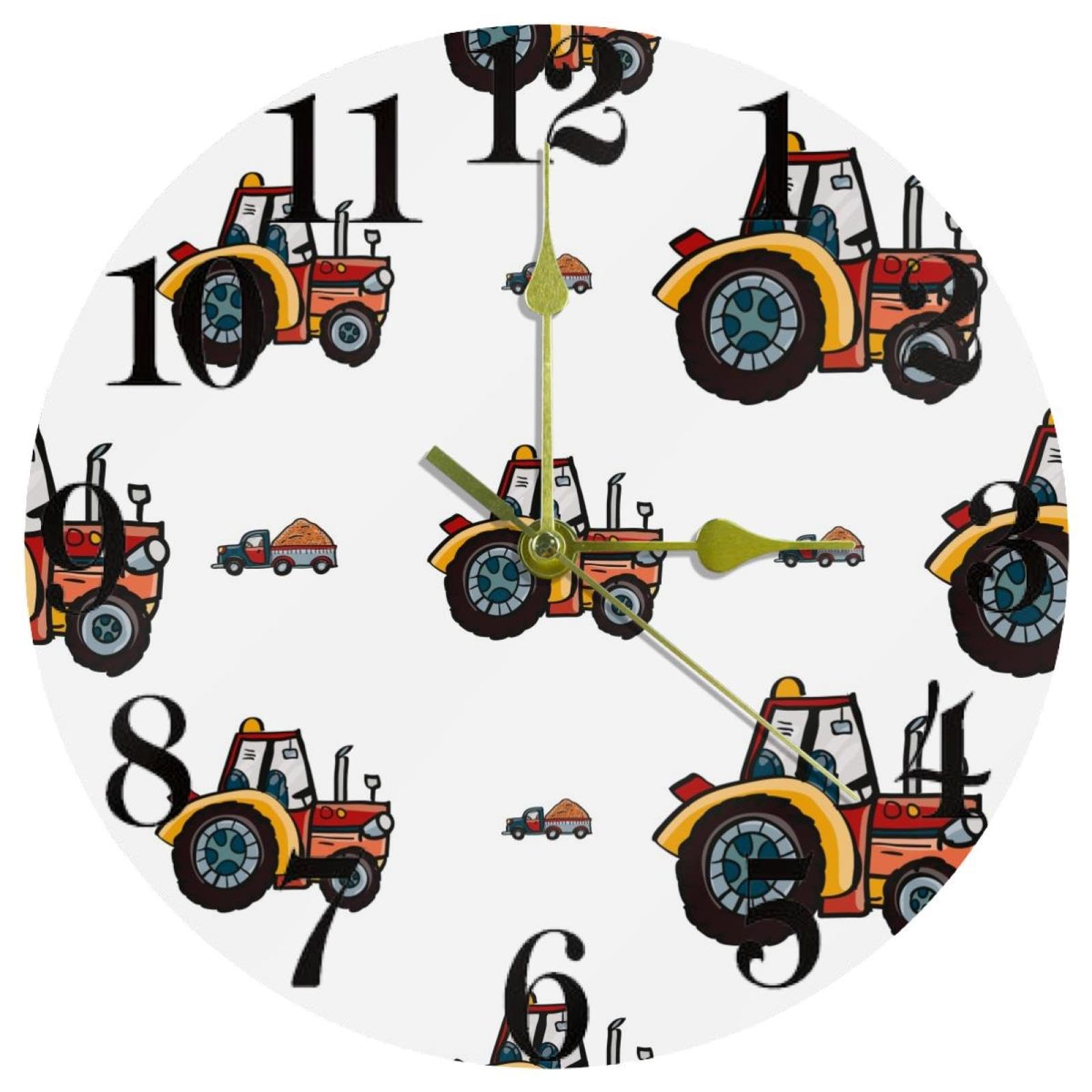 Horloge murale silencieuse tracteur pour chambre sans aucun bruit