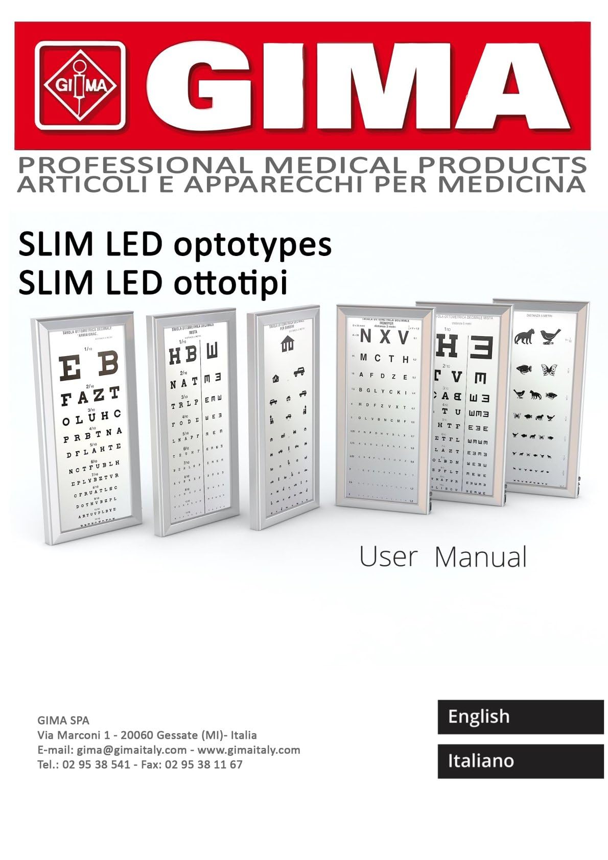 Gima 44711 optotipo ultraplano LED