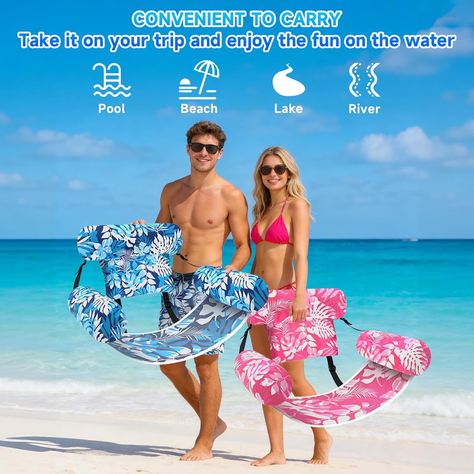 Hinchables Flotadores Piscina para Adultos, Inflatable Pool Chair, Hamaca De Fideos con DiseñO Plantas Piscinas, Silla Flotante para Fiesta De Verano En Agua, Playa O Lago, DiversióN.