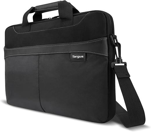 Targus Laptop Slim Briefcase for Laptops up to 15.6-inches Over-the-shoulder Case for Dell HP Lenovo Apple and Microsoft Laptops Black (TSS898)