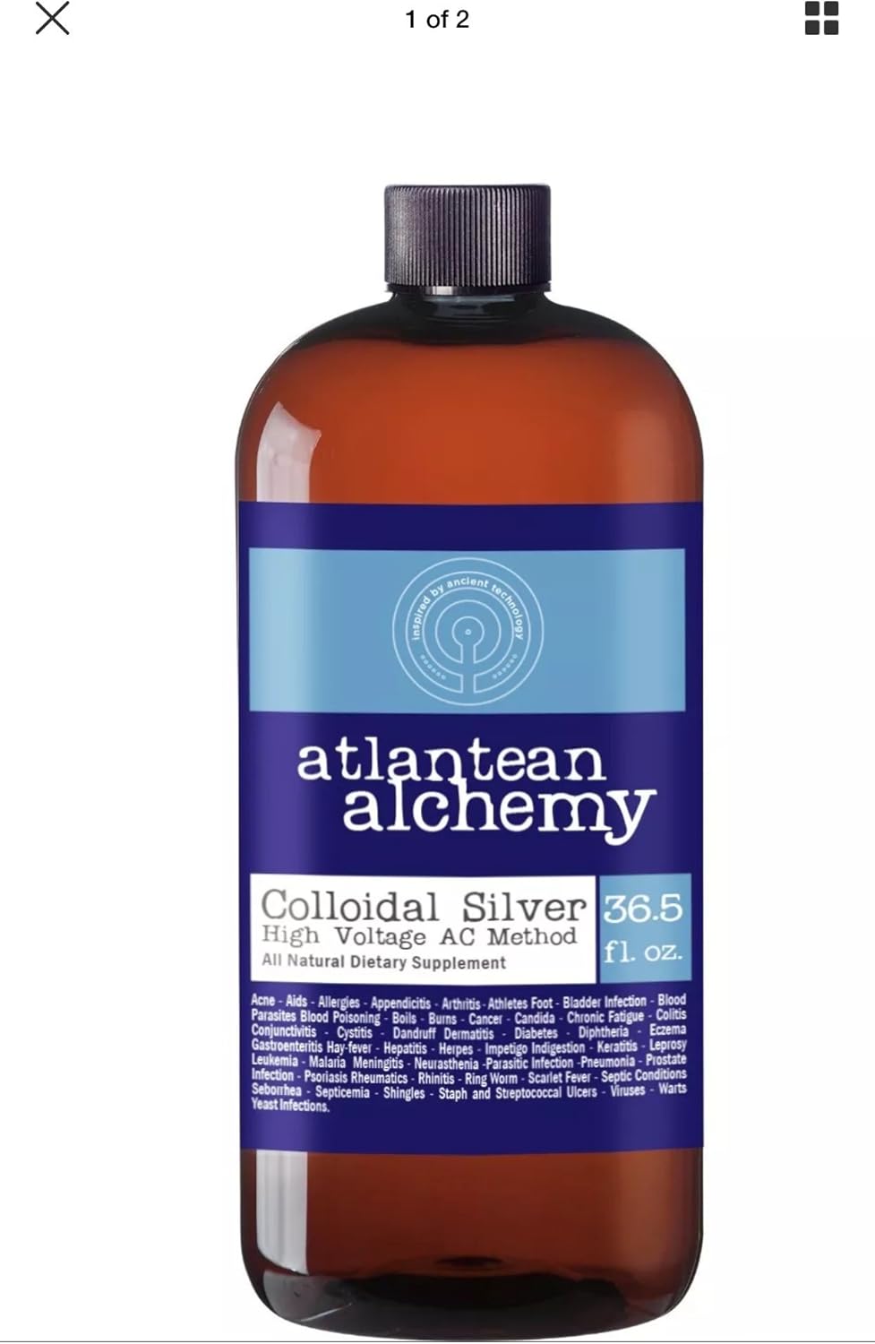 Colloidal Silver 60PPM 36.5oz Health & Household