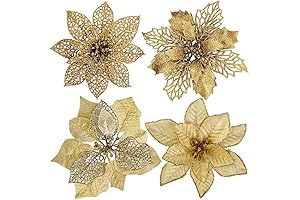 Chic Gold Poinsettia Stems
