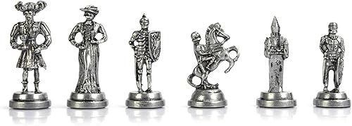 Miniatura 3 de (Sin tablero) Figuras históricas hechas a mano de la Guardia Real Española Piezas de Ajedrez de Metal Tamaño Mediano King 2.65 "(Solo Piezas)
