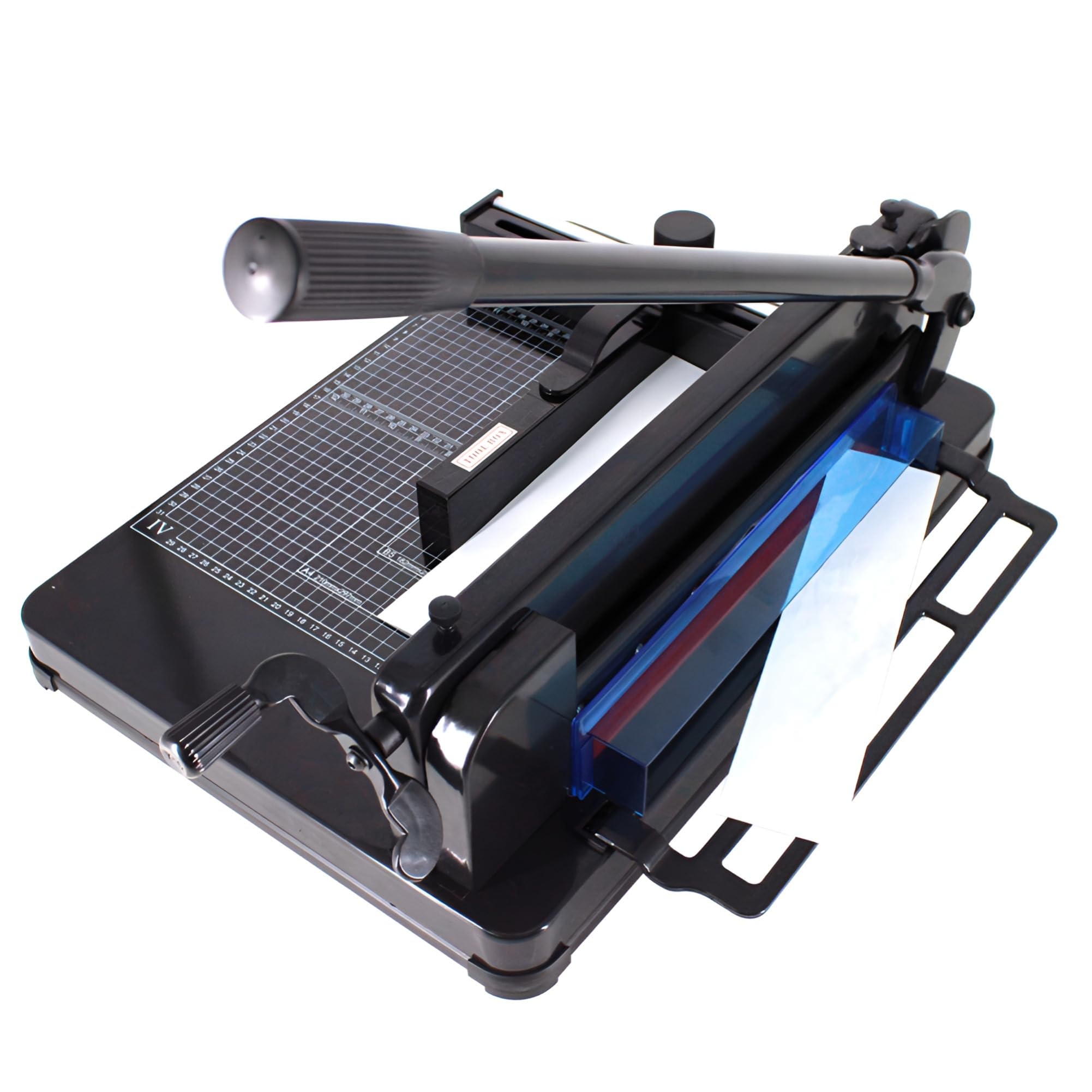 Taglierina a ghigliottina in metallo resistente, tagliacarte manuale da tavolo A4, con blocco di sicurezza e pressa per carta, per ufficio, scuola, scrapbooking